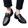 Men's Black Leather Driving Shoes, Business, Wedding, Style 3015