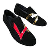 Men's Black Moccasin Loafers, Slip-On, Retro