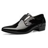 Men's Black Leather Formal Shoes, Pointed Toe, Business, Style 0487