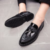 Men's Black Leather Formal Shoes, Pointed Toe, Business, Style 3495