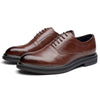 Men's Brown Leather Formal Shoes, Pointed Toe, Business