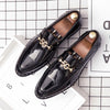 Men's Black Leather Formal Shoes, British Style, Height Increasing, Style 7255