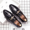 Men's Black Leather Formal Shoes, British Style, Height Increasing, Style 7255