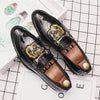 Men's Leather Formal Shoes, Embroidered, Style 8759