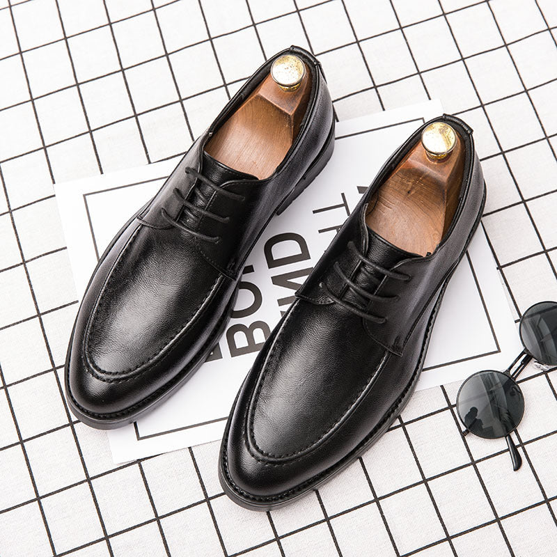 Men's Black Leather Formal Shoes, Business, British Style, Style 5927