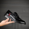 Men's Black Leather Formal Shoes, Business, Breathable, Style 4727
