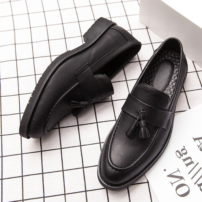 Men's Black Leather Formal Shoes, Business, British Style, Style 8983