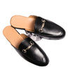 Men's Black Sandals, Pointed Toe