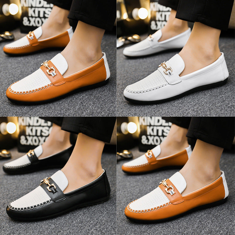 Autumn Doudou Shoes Men's Korean Edition Trendy Small Leather Shoes Versatile Soft Sole Personality Driving Lazy Casual Shoes Men's Wholesale