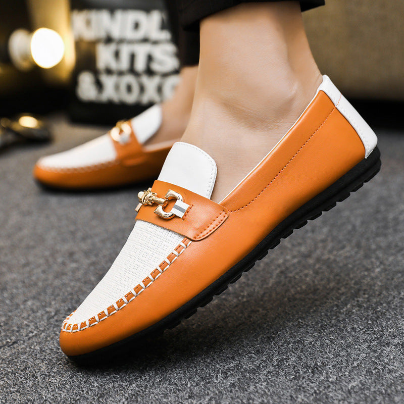 Autumn Doudou Shoes Men's Korean Edition Trendy Small Leather Shoes Versatile Soft Sole Personality Driving Lazy Casual Shoes Men's Wholesale