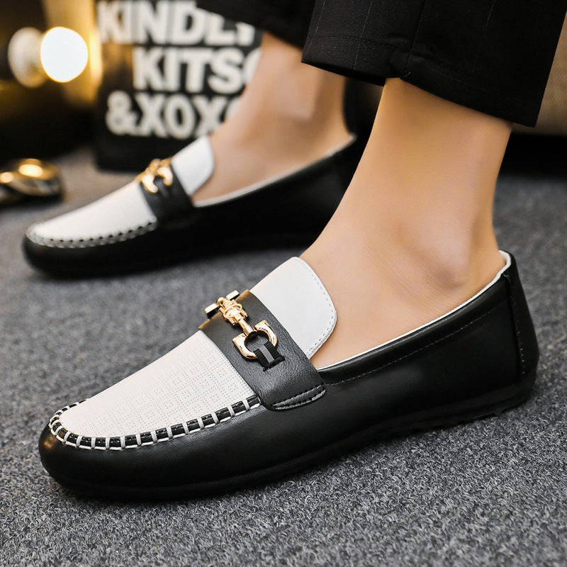 Autumn Doudou Shoes Men's Korean Edition Trendy Small Leather Shoes Versatile Soft Sole Personality Driving Lazy Casual Shoes Men's Wholesale