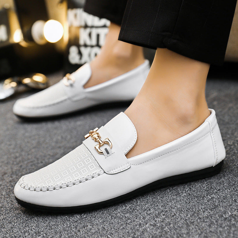 Autumn Doudou Shoes Men's Korean Edition Trendy Small Leather Shoes Versatile Soft Sole Personality Driving Lazy Casual Shoes Men's Wholesale