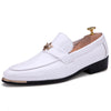 Men's White Leather Formal Shoes, Pointed Toe, Business