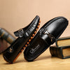 Men's Black Leather Loafers, British Style, Style 0743