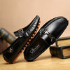 Men's Black Leather Loafers, British Style, Style 0743
