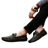 Men's Gray Leather Loafers
