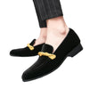 Men's Green Leather Formal Shoes, British Style