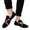 Men's Black Moccasin Loafers, Slip-On, Retro