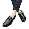Men's Black Leather Driving Shoes, Business, Wedding, Style 3015