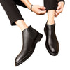 Men's Black Leather Chelsea Boots, Breathable