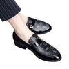 Men's Black Leather Driving Shoes, Business, Wedding, Style 2215