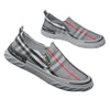 Men's Gray Canvas Driving Shoes, Breathable
