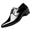 Men's Black Leather Formal Shoes, Pointed Toe, Business, Style 0487