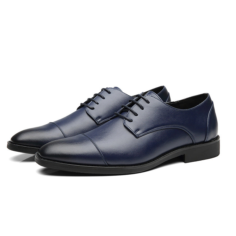 Spring new pointed-toe lace-up business dress leather shoes for men, british style brogue cross-bord 7