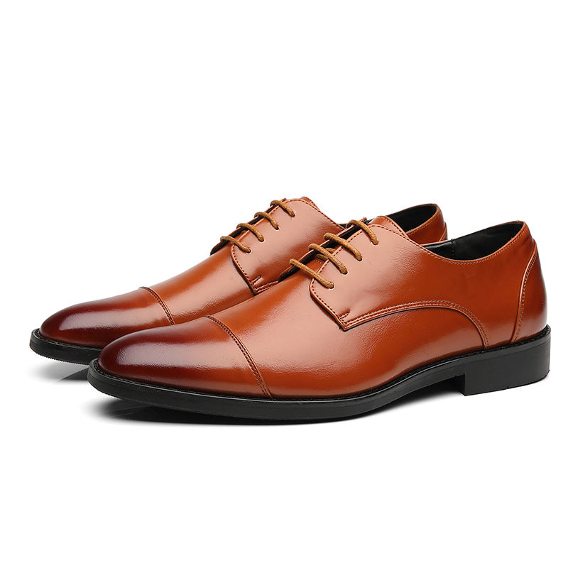 Spring new pointed-toe lace-up business dress leather shoes for men, british style brogue cross-bord 8