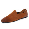 Men's Black Leather Loafers, Retro