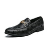 Men's Black Leather Driving Shoes, Business, Wedding, Style 2215