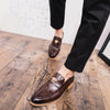 Men's Black Leather Formal Shoes, Retro, Business, Style 2391