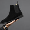 Men's Black Genuine Leather Chelsea Boots, British Style