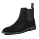 Chelsea Boots Men's Large  Genuine Leather Fall Winter Men Boots British Martin Boots Men (Black)