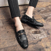 Men's Black Moccasin Loafers, Party