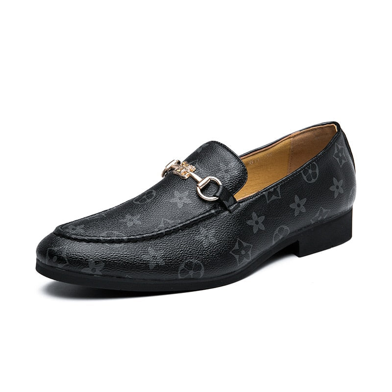 Men's Black Moccasin Loafers, Party