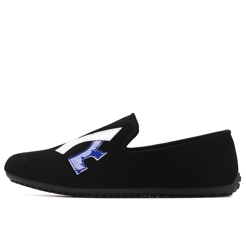 Men's Black Moccasin Loafers, Slip-On, Retro