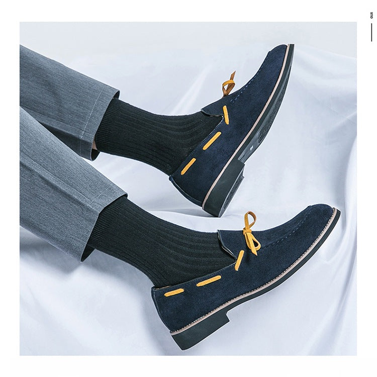 Cross-border spring bow slip-on leather shoes fashion formal business casual shoes plus size loafers 13