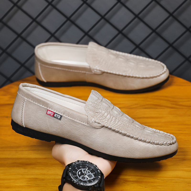 K-style summer 2024 new arrival slip-on casualtrendy crocodile pattern beanie shoes for men easiest