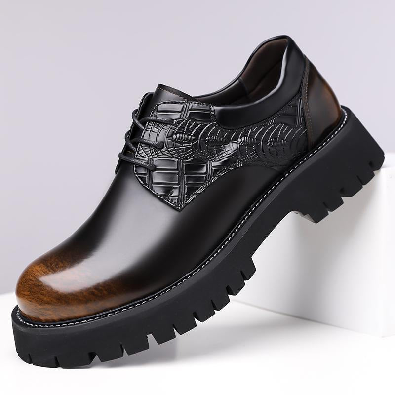 autumn new thick sole men's business formal leather shoes fashion nightclub casual 5