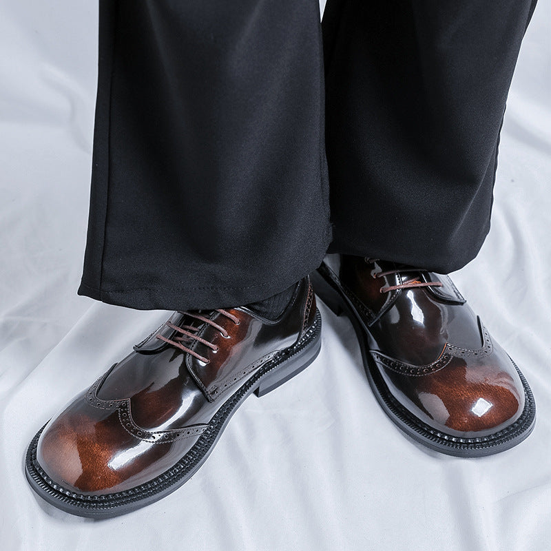 new men's formal leather shoes - square toe business dress shoes, casual versatile leather shoe