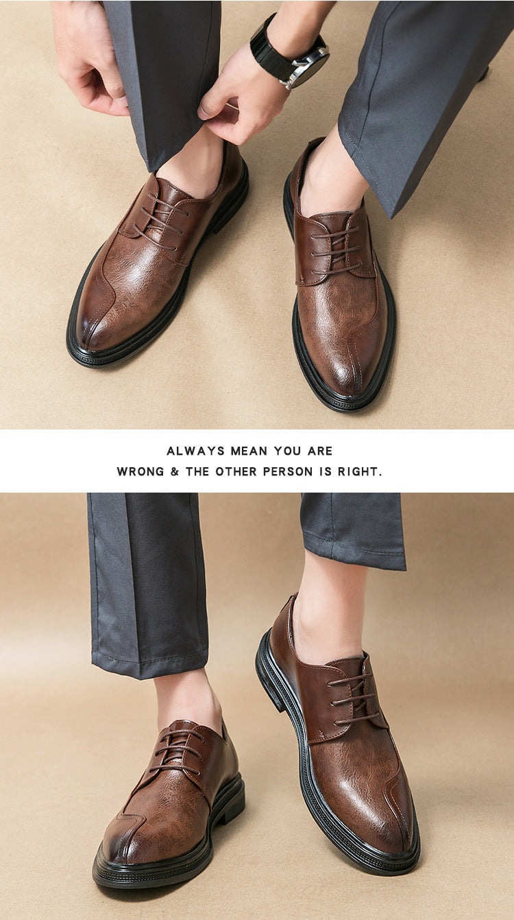 Cross-border 2026 autumn new casual leather shoes fashionable men's business shoes korean style tren 12