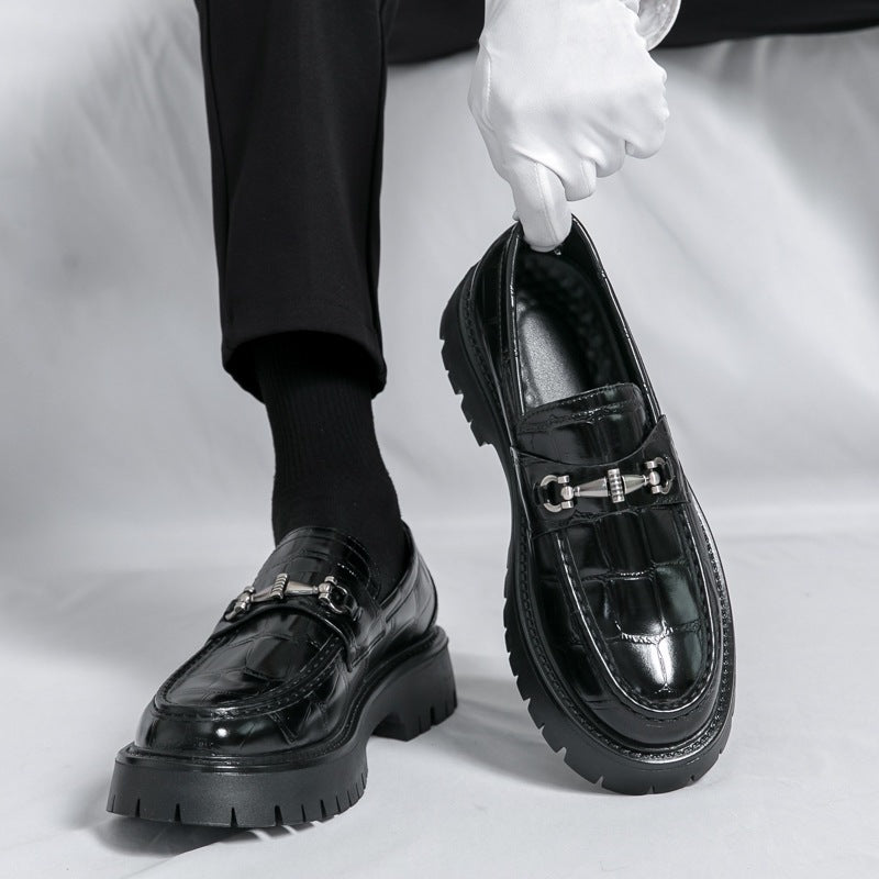 Cross-border spring thick sole foot heightening leather shoes fashion formal business casual shoes 3