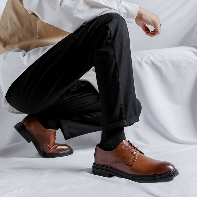 Plus size men's shoes - british style business casual leather shoes 4