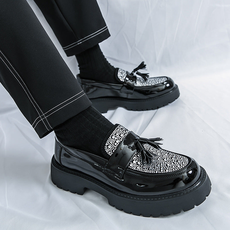 Cross-border new arrivalmencasualfashionlow anklethick soleleather shoesk-stylecontrast colortasselp 7