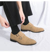 2026exportpure color business monk shoes men's british fashion pointed toe office leather shoes form