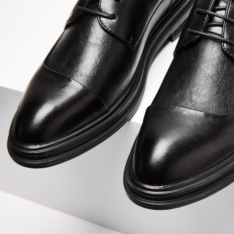 New men's pointed-toe leather shoes - korean style, trendy formal & business casual, plus size, brit 13