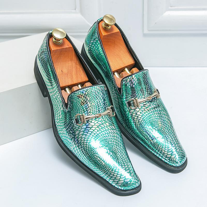 Men's Leather Formal Shoes, Pointed Toe, Lace-Up, Style 5111