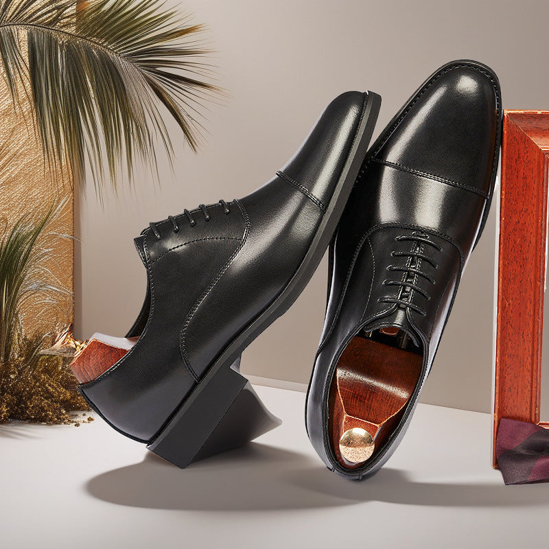 Cross-border 2026 spring/autumn three-panel leather dress shoes for men - anti-slip, business formal 3