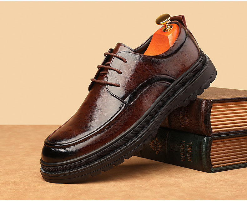 Men's british style versatile formal leather shoes - comfortable wedding groom shoes 9